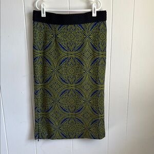 Anthropologie Maeve Medallion Jaquered Pencil Skirt Sz Small